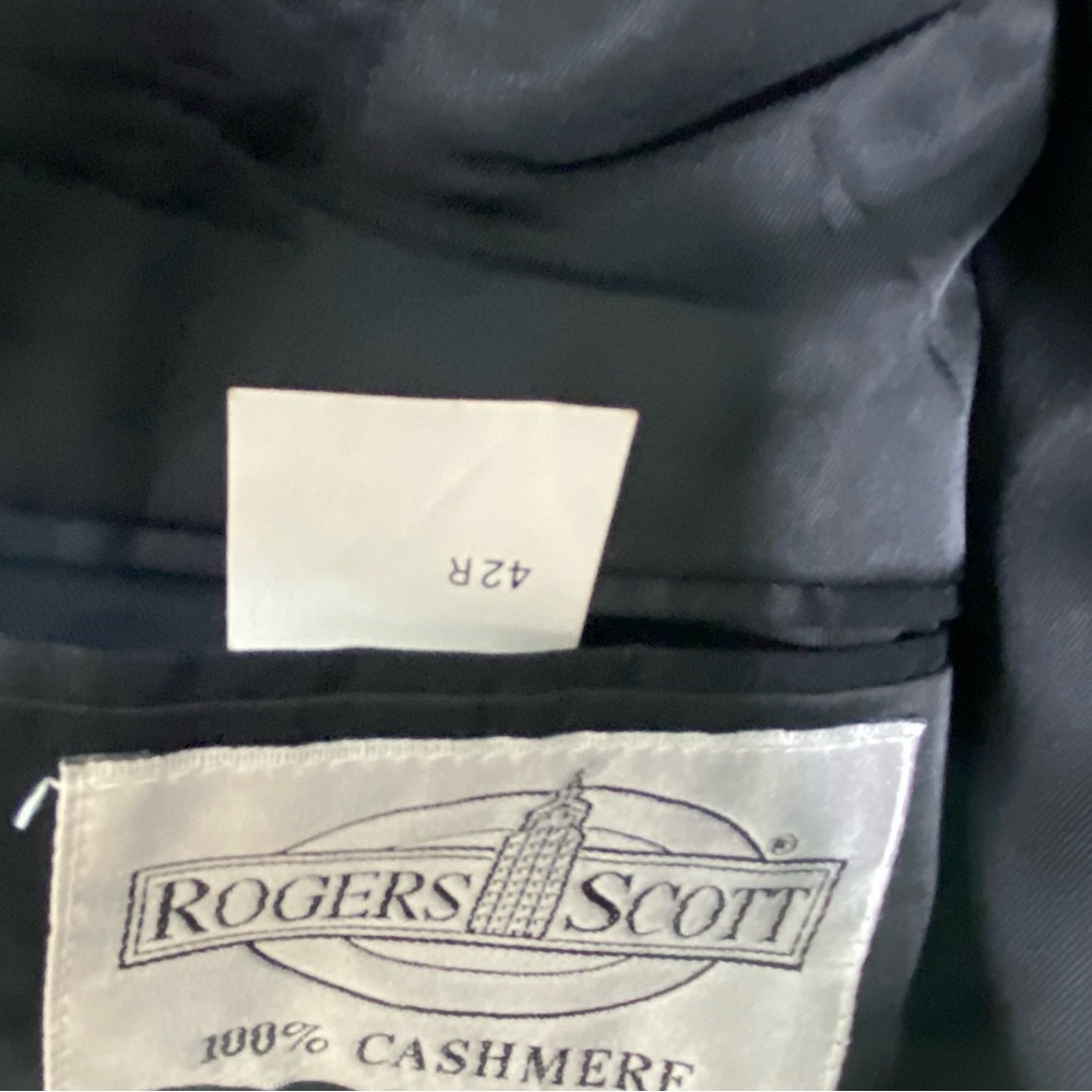 Vintage Rogers Scott Black Cashmere 2 Button Blazer Sport Coat 42R - Picture 6 of 6